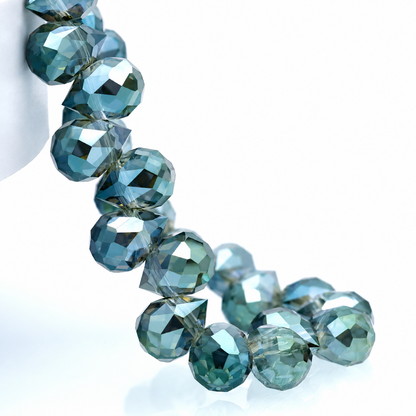 8mm Faceted K9 Glass Teardrop Beads — 90-Piece Refill — color 42