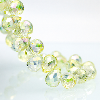 8mm Faceted K9 Glass Teardrop Beads — 90-Piece Refill — color 43