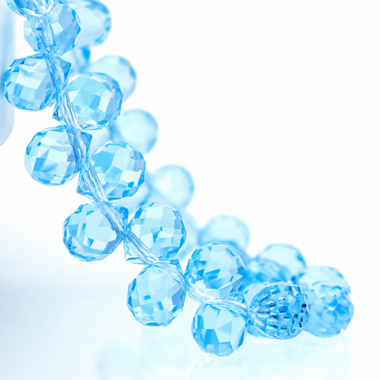 8mm Faceted K9 Glass Teardrop Beads — 90-Piece Refill — color 45