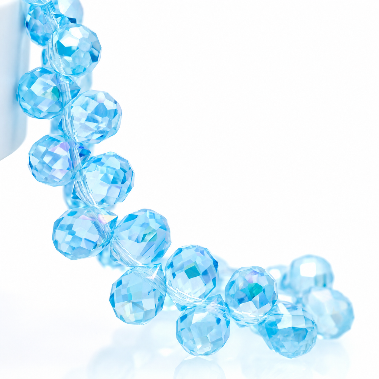 8mm Faceted K9 Glass Teardrop Beads — 90-Piece Refill — color 46