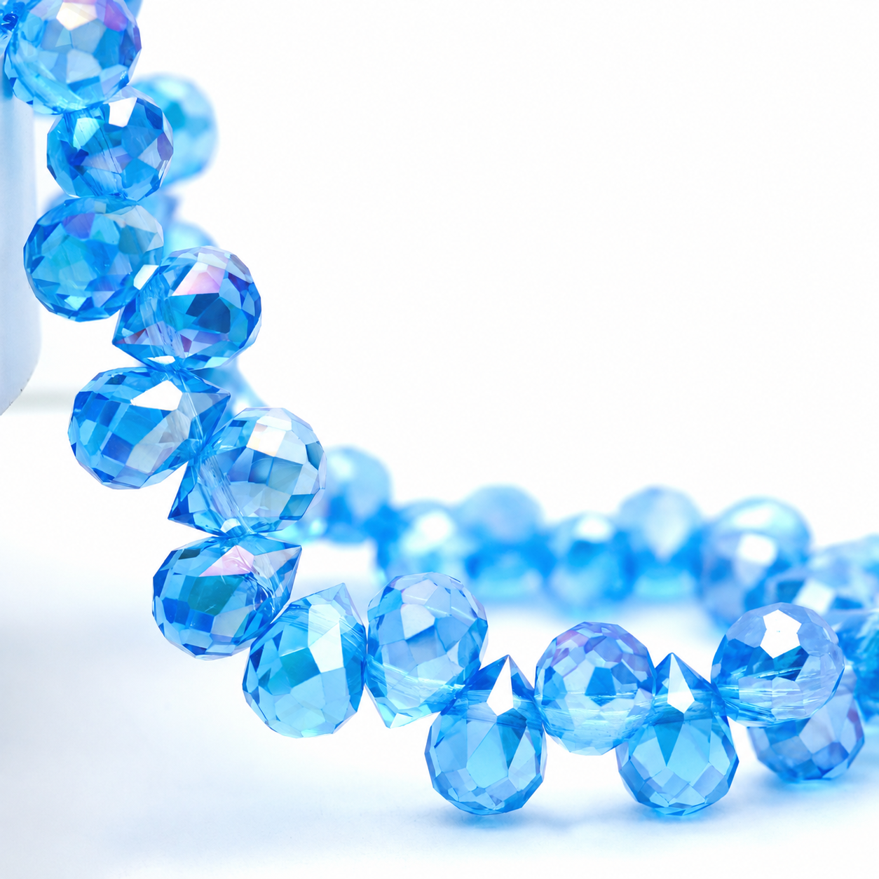 8mm Faceted K9 Glass Teardrop Beads — 90-Piece Refill — color 47