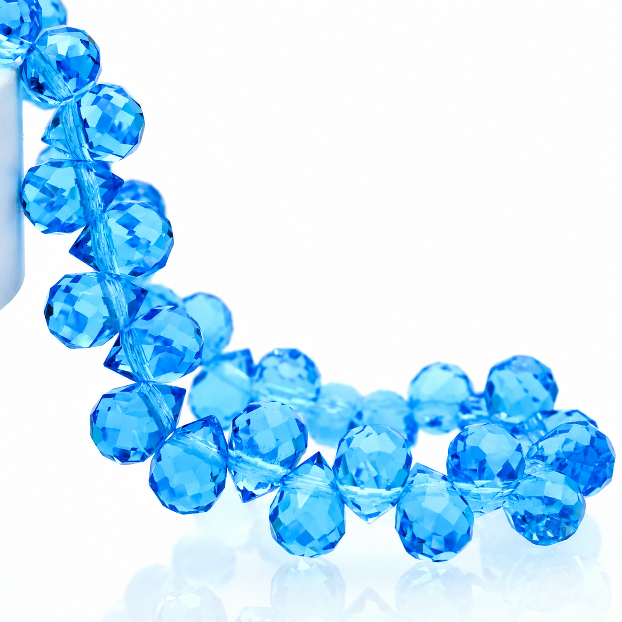 8mm Faceted K9 Glass Teardrop Beads — 90-Piece Refill — color 48