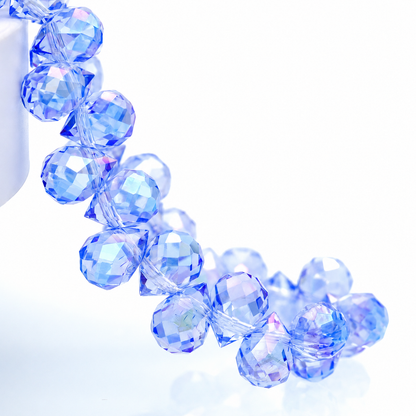 8mm Faceted K9 Glass Teardrop Beads — 90-Piece Refill — color 50