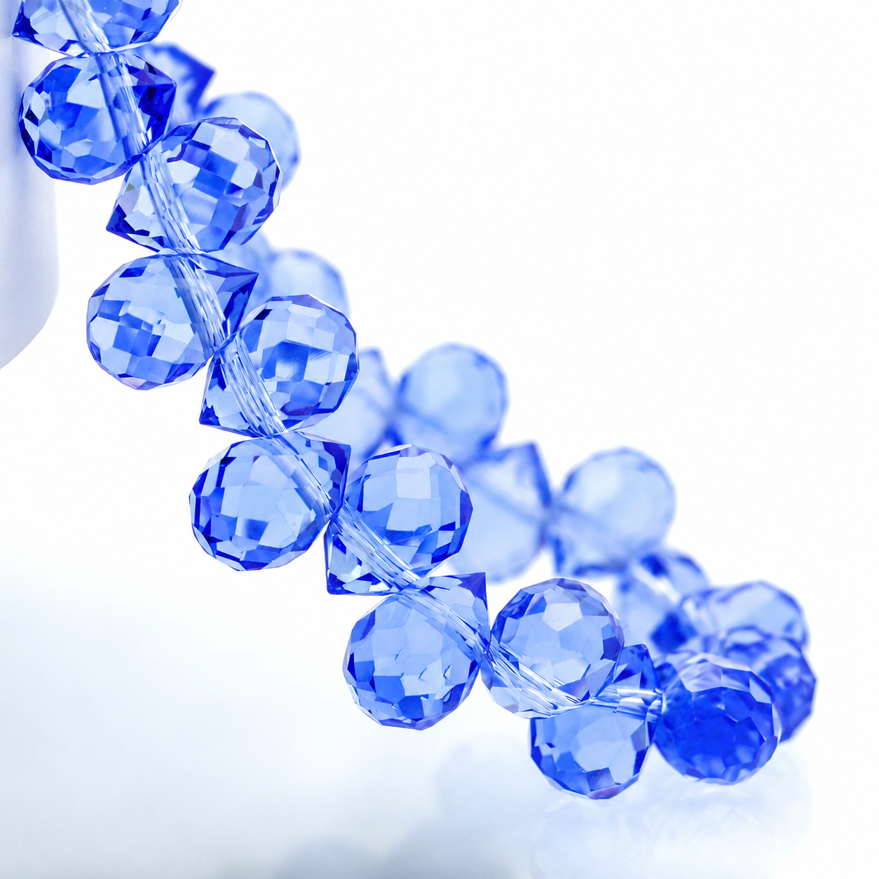 8mm Faceted K9 Glass Teardrop Beads — 90-Piece Refill — color 51