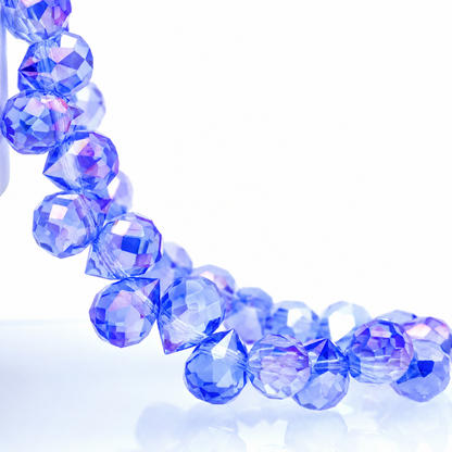 8mm Faceted K9 Glass Teardrop Beads — 90-Piece Refill — color 52