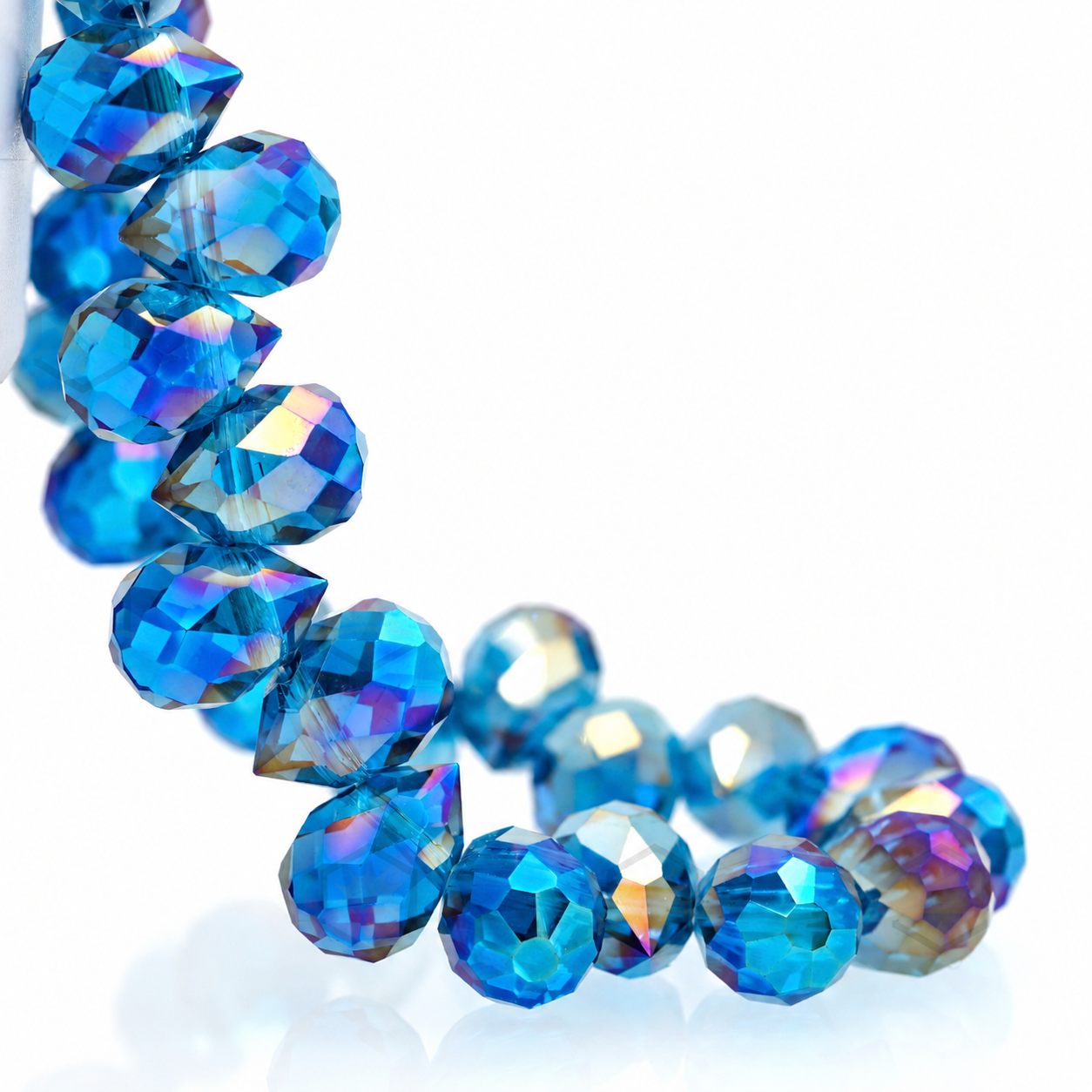 8mm Faceted K9 Glass Teardrop Beads — 90-Piece Refill — color 58