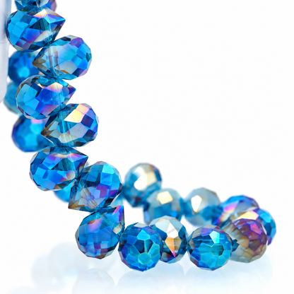 8mm Faceted K9 Glass Teardrop Beads — 90-Piece Refill — color 58