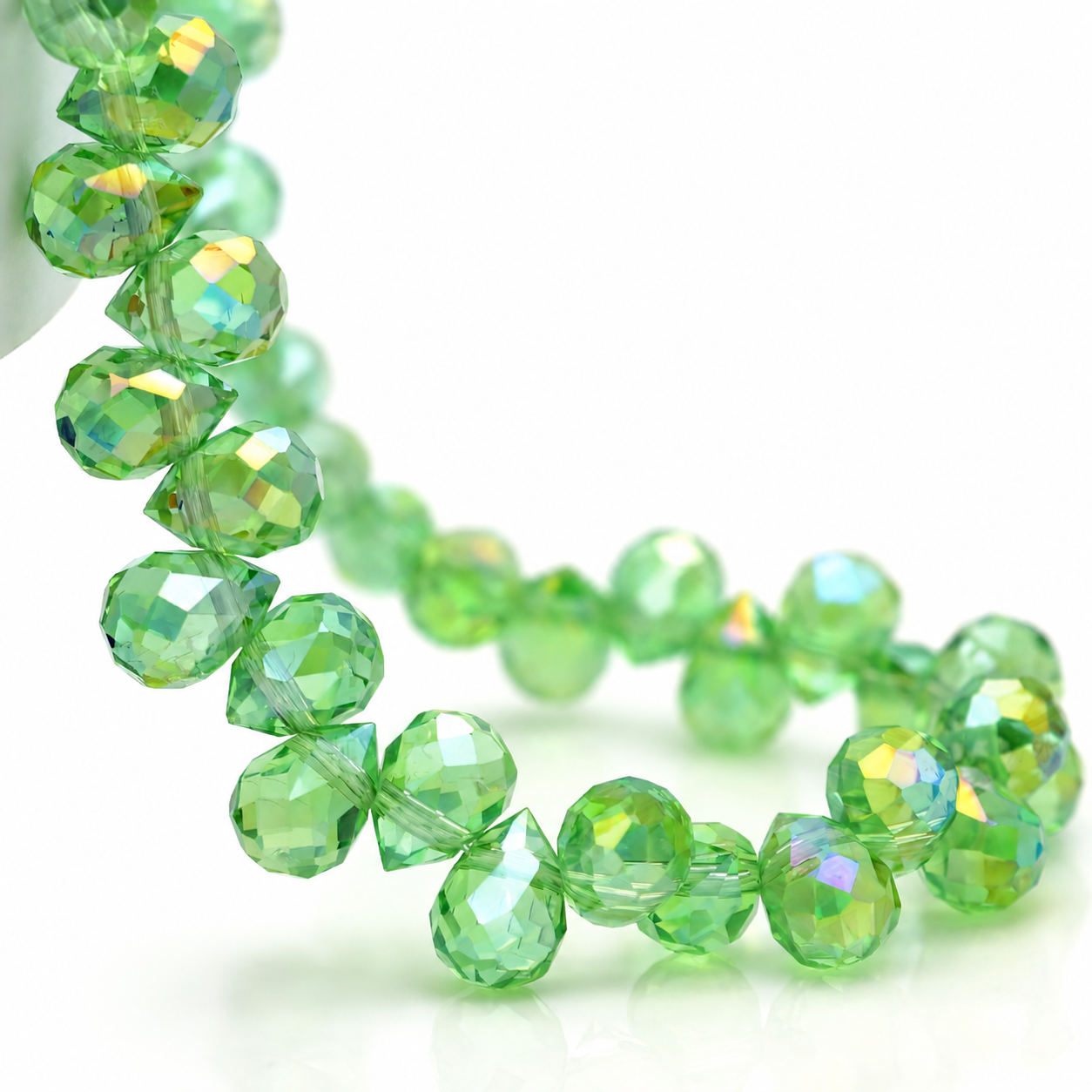 8mm Faceted K9 Glass Teardrop Beads — 90-Piece Refill — color 60