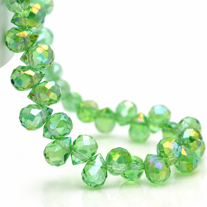 8mm Faceted K9 Glass Teardrop Beads — 90-Piece Refill — color 60