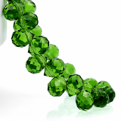 8mm Faceted K9 Glass Teardrop Beads — 90-Piece Refill — color 63