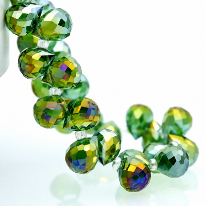 8mm Faceted K9 Glass Teardrop Beads — 90-Piece Refill — color 64