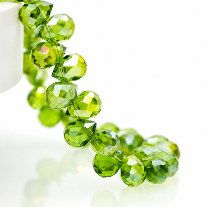 8mm Faceted K9 Glass Teardrop Beads — 90-Piece Refill — color 66