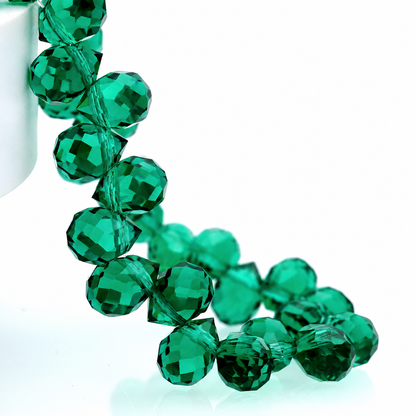 8mm Faceted K9 Glass Teardrop Beads — 90-Piece Refill — color 67