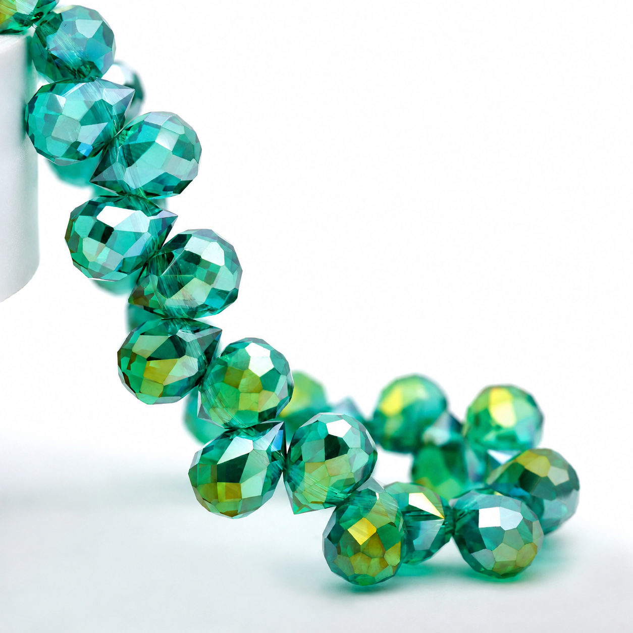 8mm Faceted K9 Glass Teardrop Beads — 90-Piece Refill — color 68