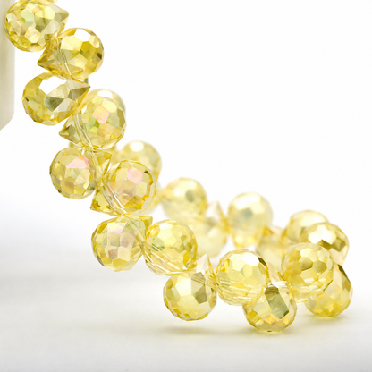 8mm Faceted K9 Glass Teardrop Beads — 90-Piece Refill — color 71