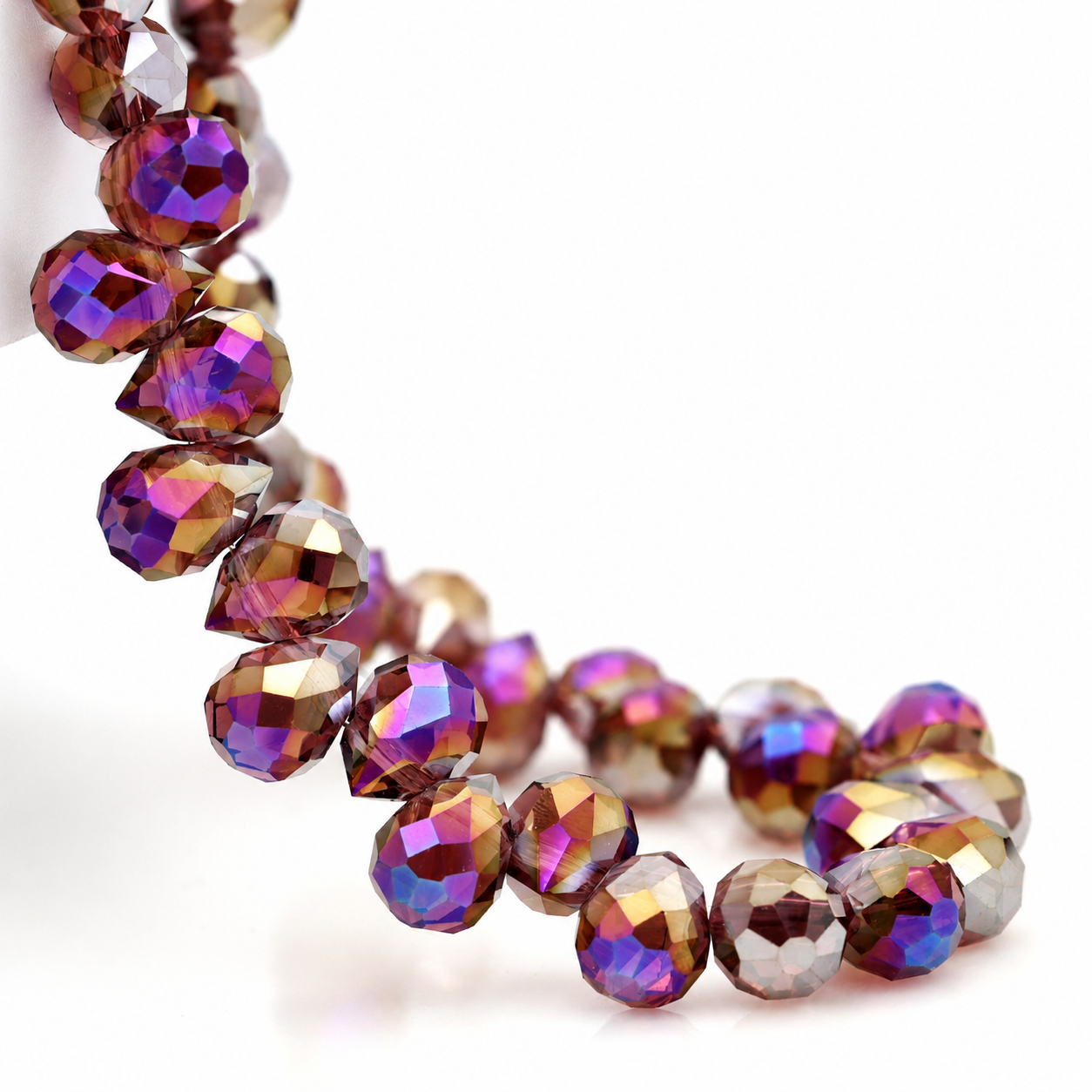 8mm Faceted K9 Glass Teardrop Beads — 90-Piece Refill — color 73