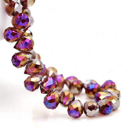 8mm Faceted K9 Glass Teardrop Beads — 90-Piece Refill — color 73