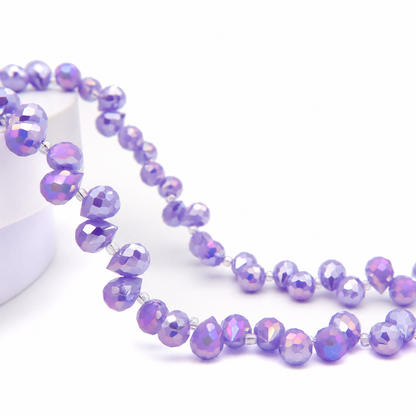 8mm Faceted K9 Glass Teardrop Beads — 90-Piece Refill — color 76