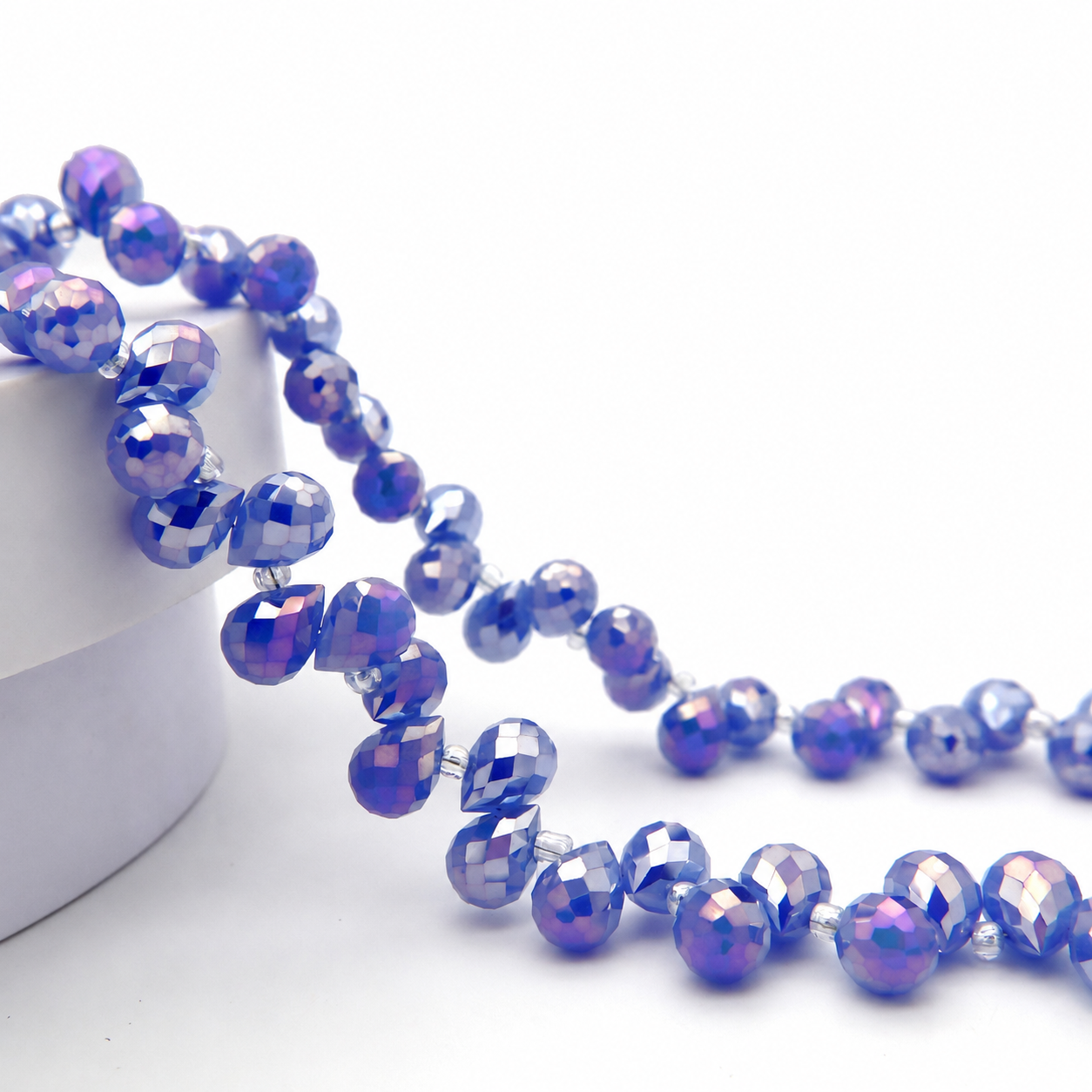 8mm Faceted K9 Glass Teardrop Beads — 90-Piece Refill — color 79