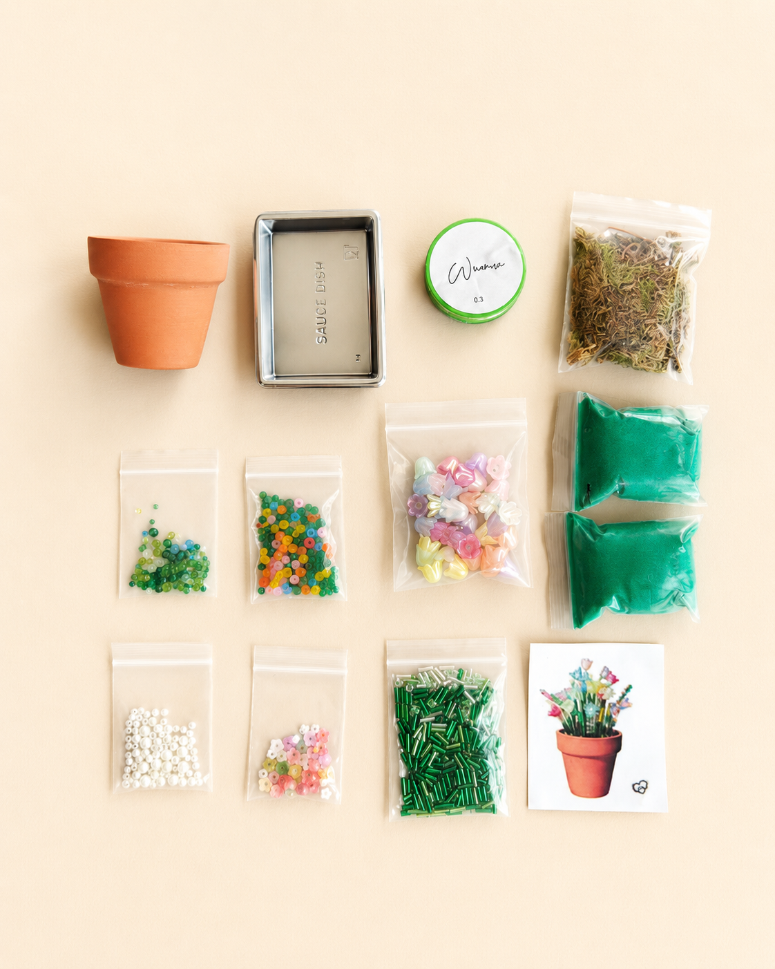 Mini Beaded Flower Pot DIY Kit