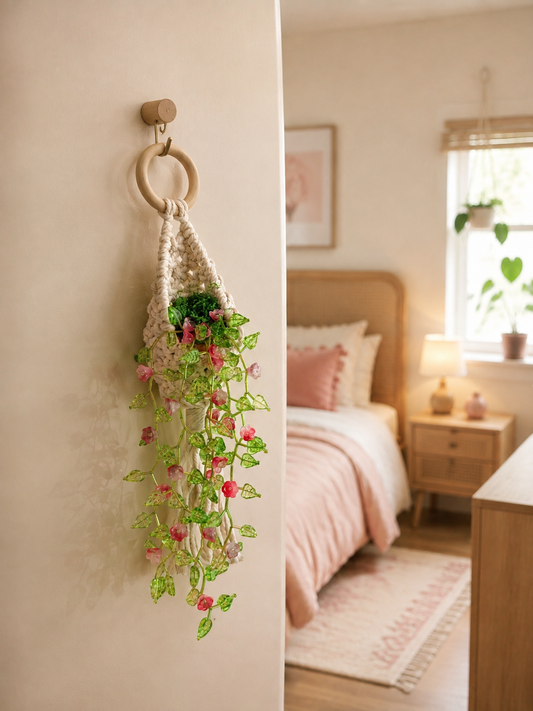 Flower Vine Beaded Wall Hanging — DIY Kit or Finished Piece
