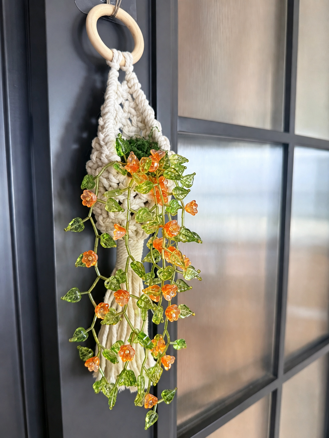 Flower Vine Beaded Wall Hanging — DIY Kit or Finished Piece