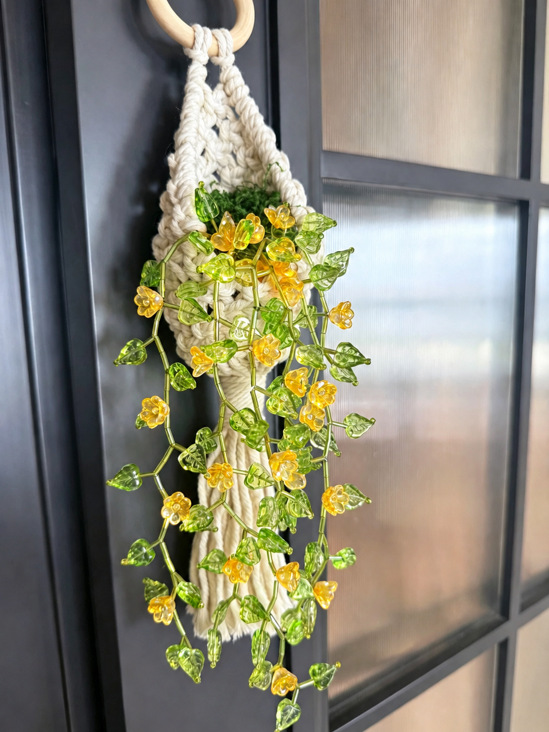 Flower Vine Beaded Wall Hanging — DIY Kit or Finished Piece