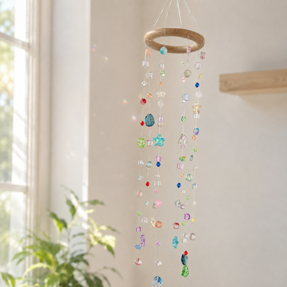 Rainbow Rain Beaded Mobile Suncatcher — DIY Kit or Finished Piece