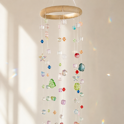 Rainbow Rain Beaded Mobile Suncatcher — DIY Kit or Finished Piece