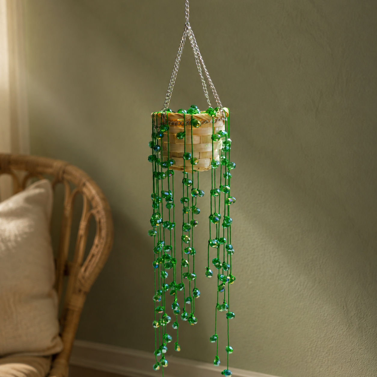 String of Pearls Beaded Hanging Plant