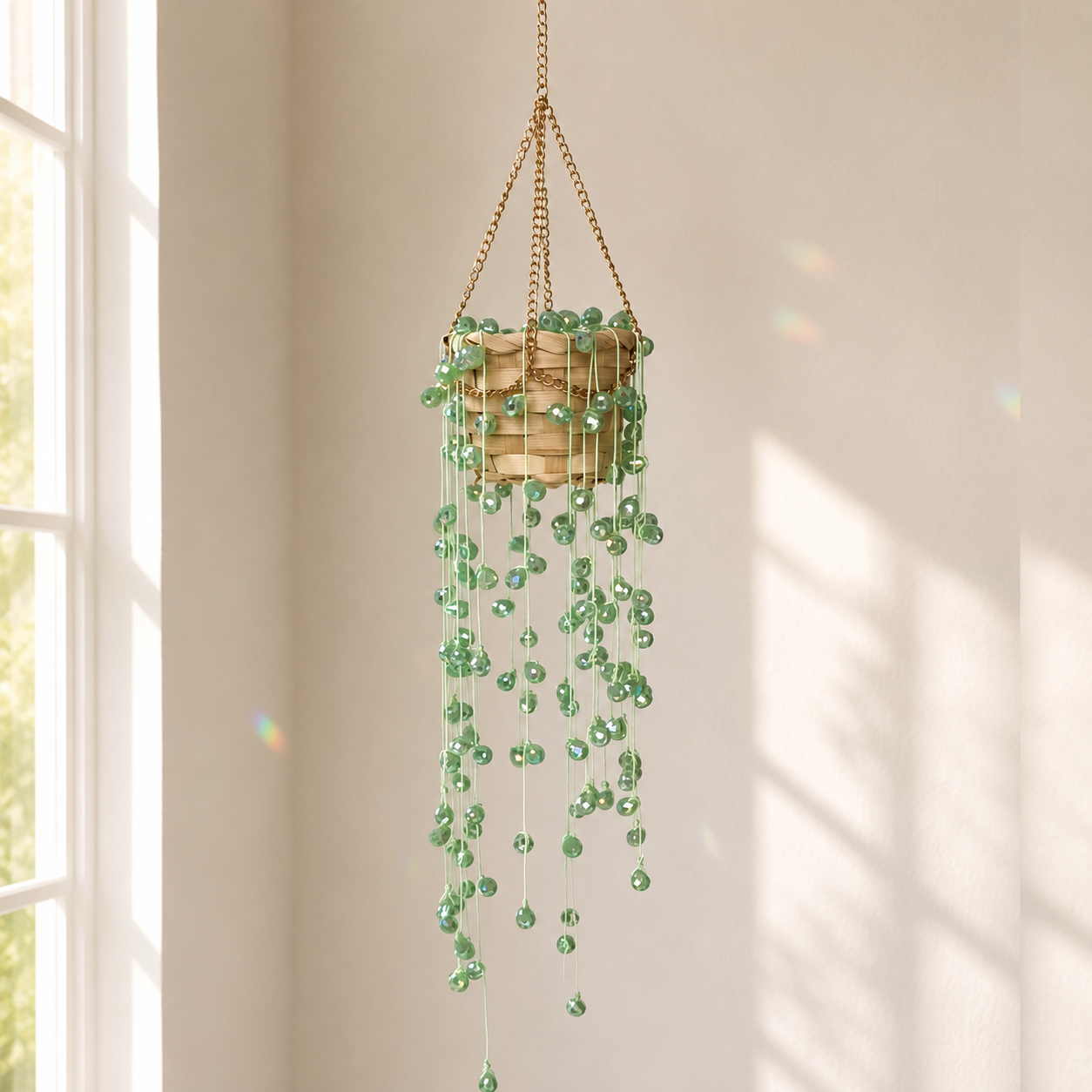 String of Pearls Beaded Hanging Plant