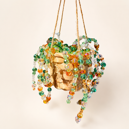 Sunlit Garden Beaded Hanging Plant — DIY Kit or Finished Piece