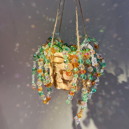 Sunlit Garden Beaded Hanging Plant — DIY Kit or Finished Piece