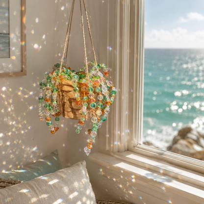 Sunlit Garden Beaded Hanging Plant — DIY Kit or Finished Piece