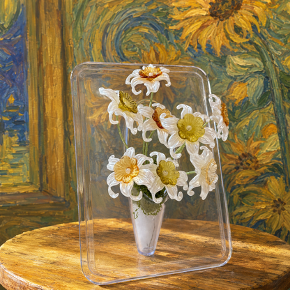 White Daffodil Beaded Flower Display