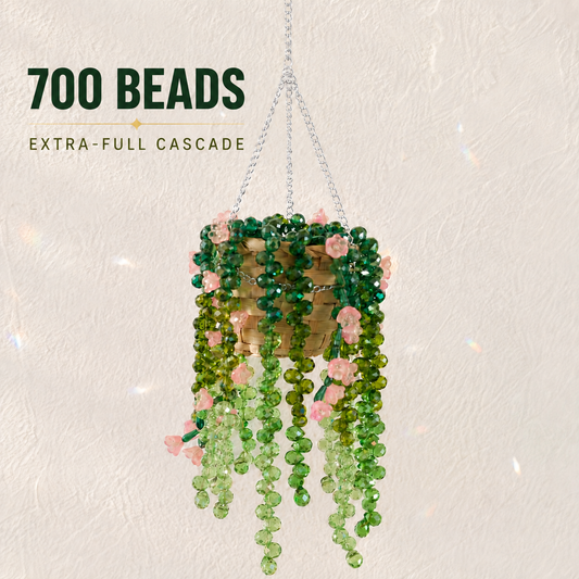 Extra-Full Cascading Flower Beaded Hanging Plant – 700 Beads — product display