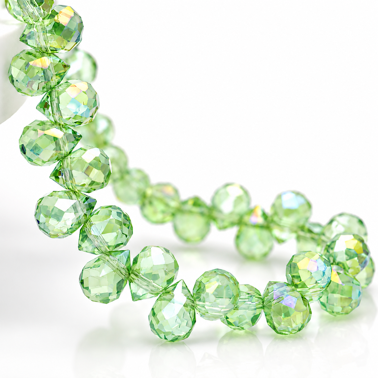8mm Green Faceted Teardrop Bead Refill Pack - 3 Color Set
