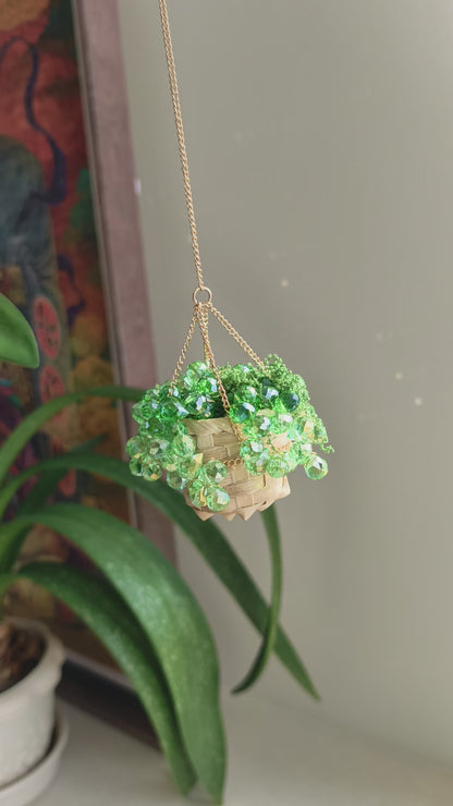 Mini Green Beaded Plant Car Charm DIY Kit