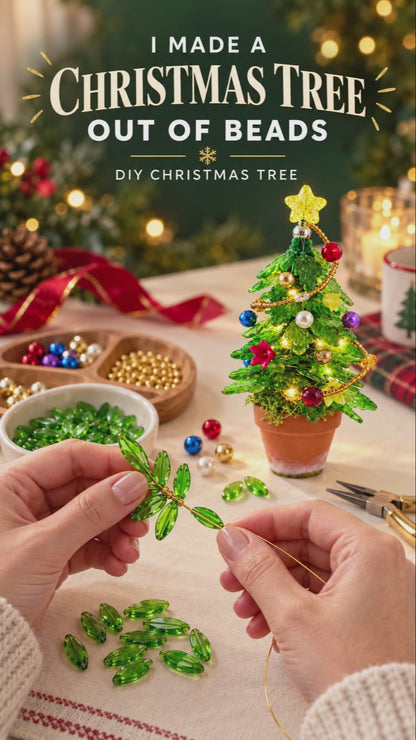 Beaded Christmas Tree with Lights