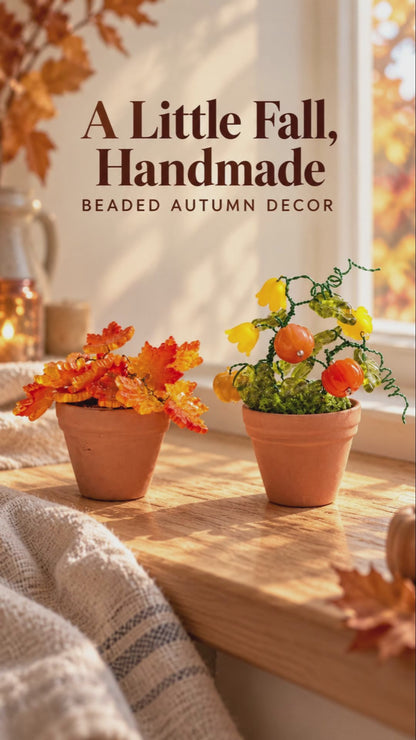 Autumn Mini Beaded Plant Fridge Magnet