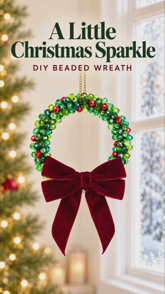 Beaded Christmas Wreath Ornament