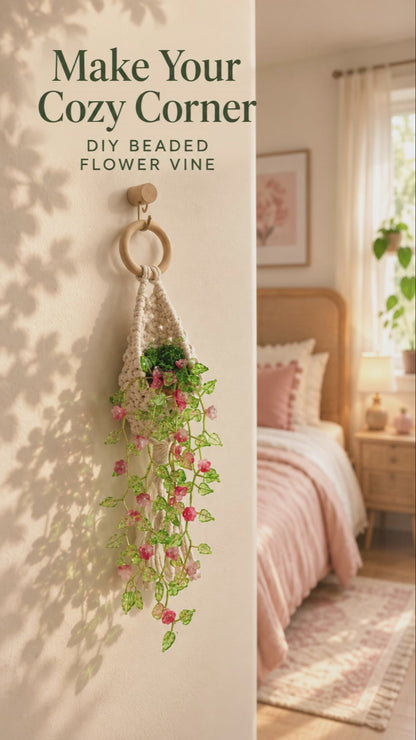 Flower Vine Beaded Wall Hanging