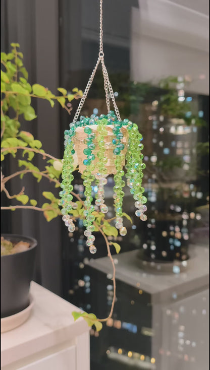 Classic Green Beaded Hanging Plant DIY Kit